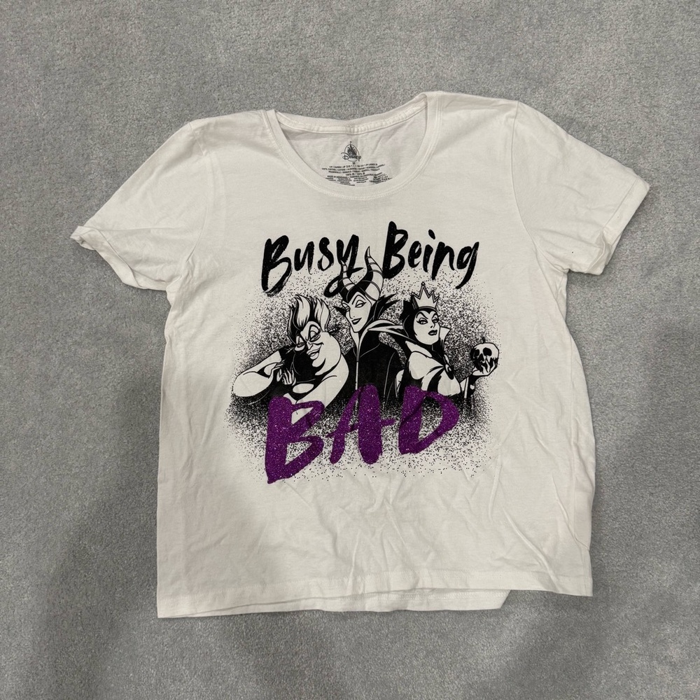 Disney White Tee with Villains Graphic
